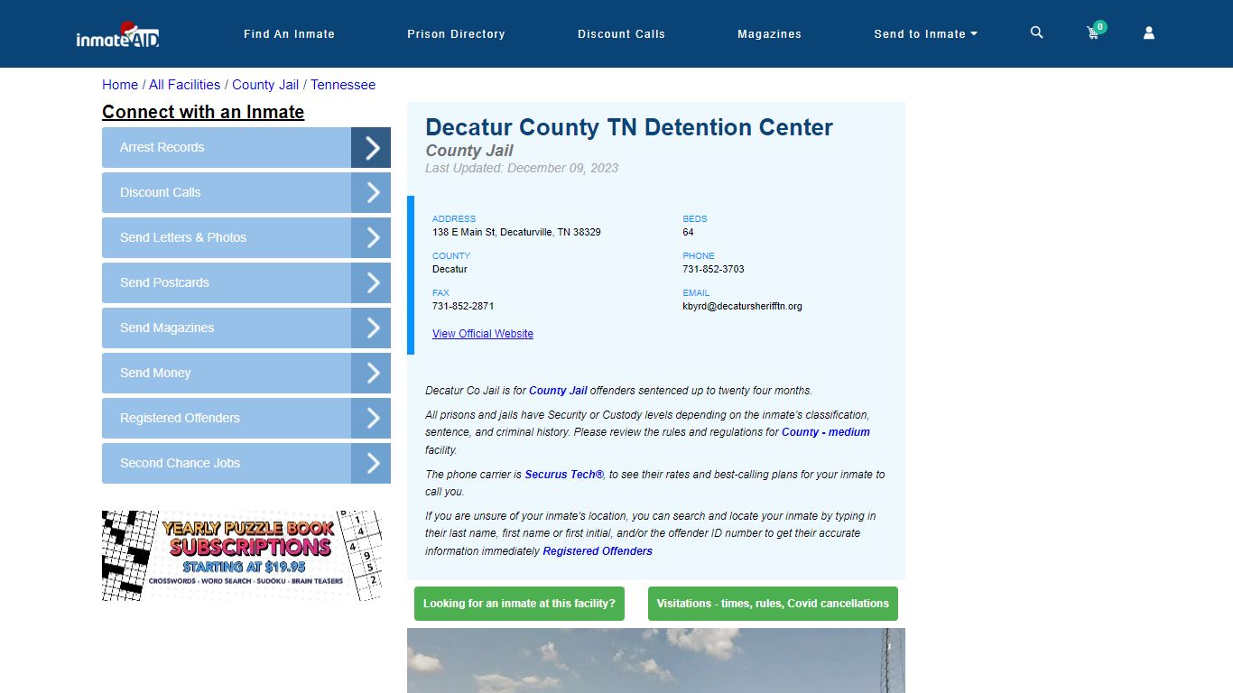 Decatur County TN Detention Center - Inmate Locator - Decaturville, TN